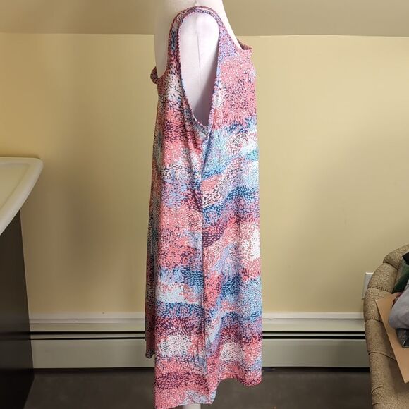 Columbia PFG 2X Pink Blue Tank Dress Omni-Freeze Advanced Cooling - Picture 4 of 9